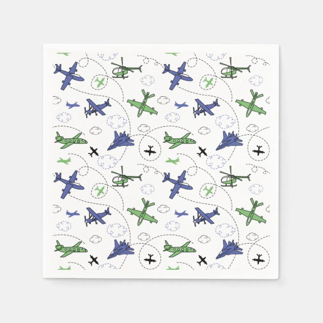 Airplane Aircraft Paper Napkins (Front)