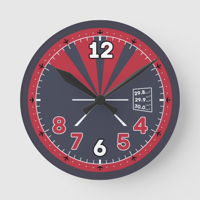 Airplane Altimeter Design Round Clock (Front)