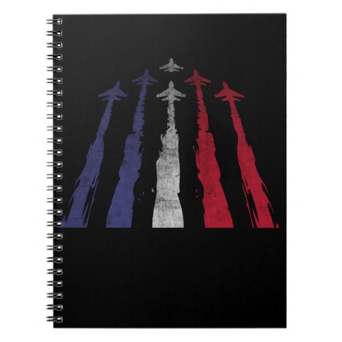 Airplane American Flag USA Aviation 4th of July Notebook