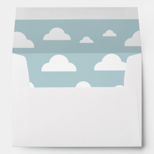 Airplane and Clouds Birthday Party Return Address  Envelope