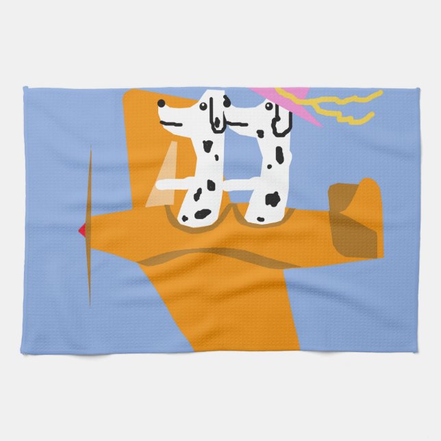 Airplane and Dalmatians Towel (Horizontal)