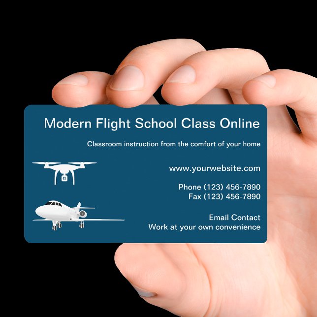 Airplane And Drone Pilot Classes Online Business Card (Creator Uploaded)