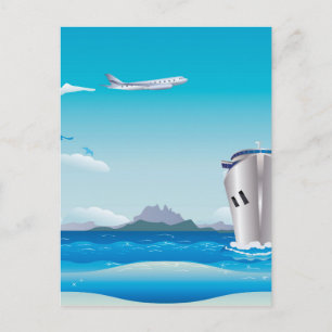 Airplane and Ship 2 Postcard