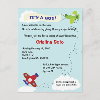 Airplane Arrival Invitation