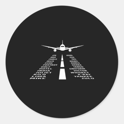Airplane Aviation Alphabet Plane Pilot For Classic Round Sticker