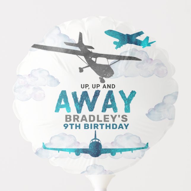 Airplane Aviation Any Age Birthday Party Balloon (Front)