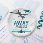 Airplane Aviation Any Age Birthday Party Paper Plates<br><div class="desc">Celebrate in style with these trendy birthday party paper plates. The design is easy to personalize with your own wording and your family and friends will be thrilled when they see these fabulous party plates. Matching items can be found in the collection.</div>