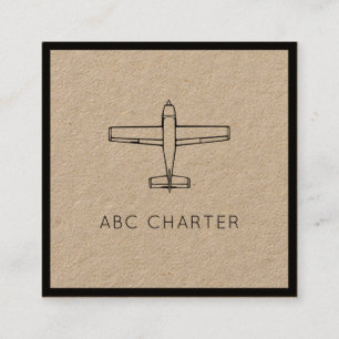 Airplane Aviation Premium Kraft Square Business Card
