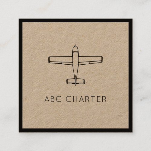 Airplane Aviation Premium Kraft Square Business Card