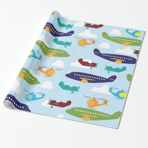 Airplane Aviation Theme Gift Wrap