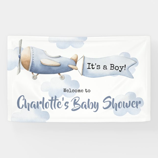 Airplane Baby Shower Banner (Horizontal)