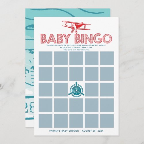 Airplane Baby Shower Bingo Card