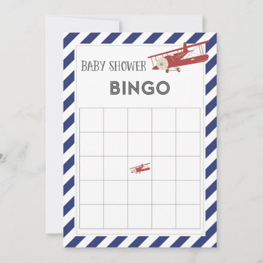 Airplane Baby Shower Bingo Card (Front)