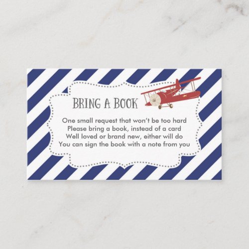 Airplane Baby Shower Book Request Card