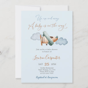Airplane Baby Shower Boy Invitation