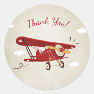 Airplane baby shower favor tag Sticker Adventure