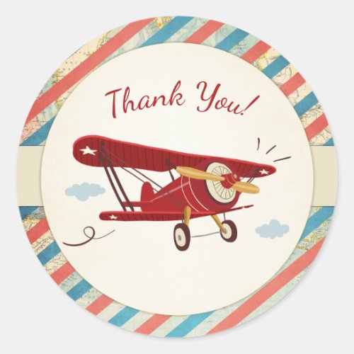 Airplane baby shower favor tag Sticker Adventure