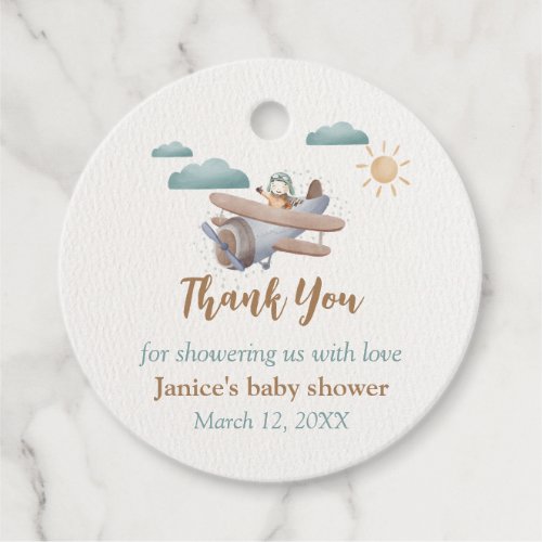 Airplane Baby Shower Favor Tags