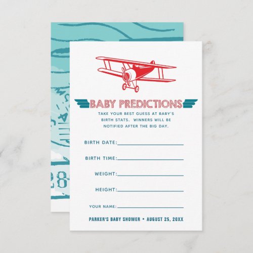 Airplane Baby Shower Guessing Game Invitation