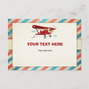 Airplane Baby Shower insert card Adventure Travel