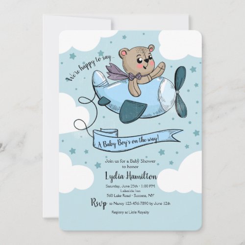 Airplane Baby Shower Invitation