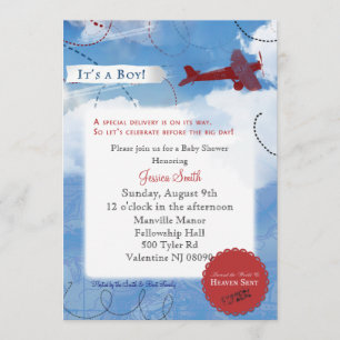 Airplane Baby Shower Invitation