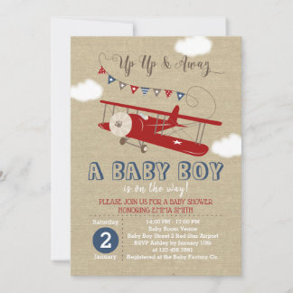 Airplane Baby Shower Invitation