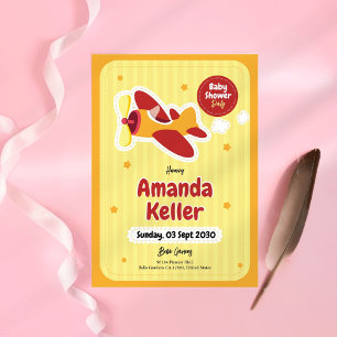 Airplane Baby Shower Invitation