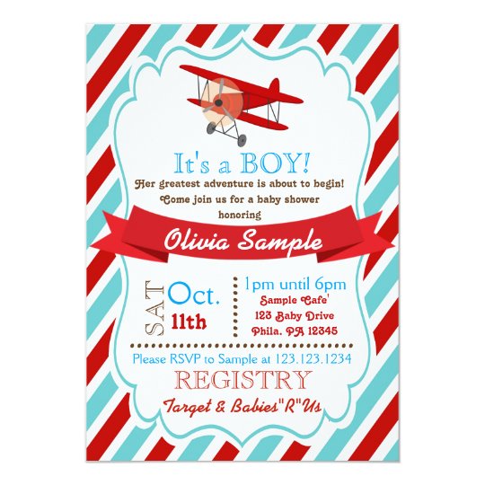 Airplane Baby Shower Invitation | Zazzle.com