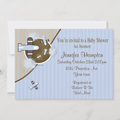 Airplane Baby Shower Invitation