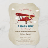 Airplane Baby Shower Invitation Travel Adventure (Front/Back)