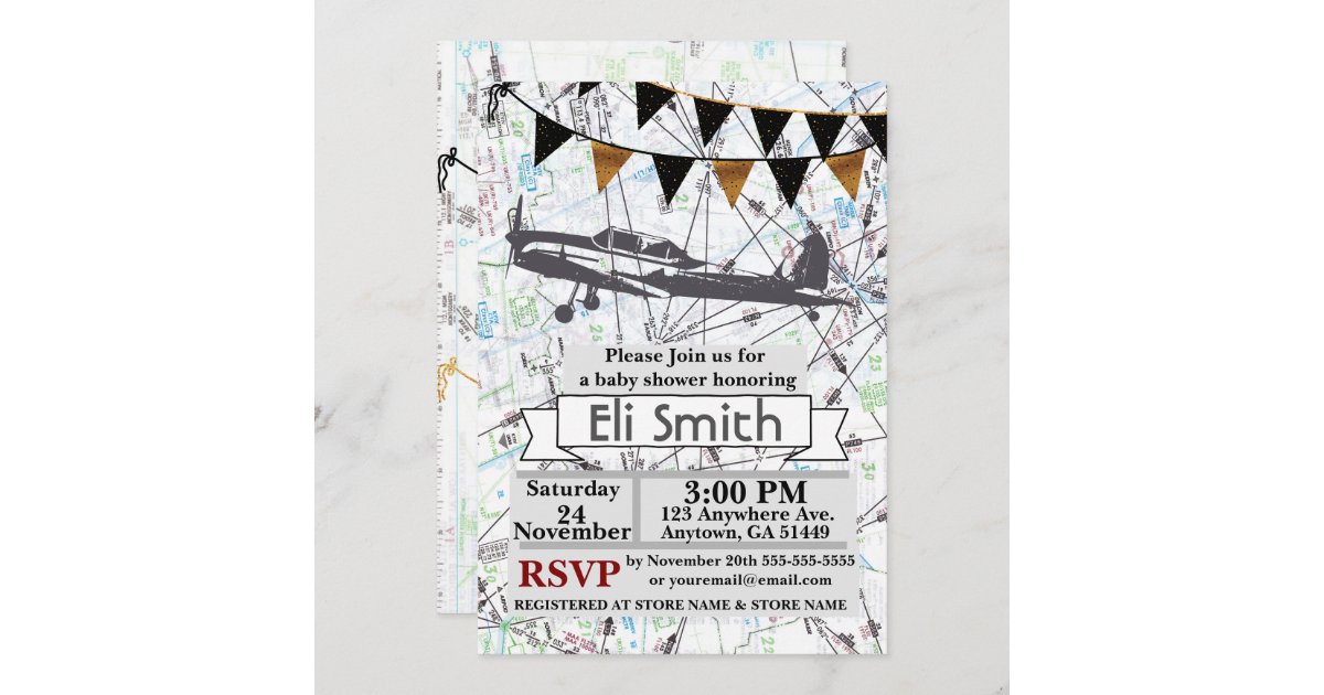 Airplane Baby Shower Invitations | Zazzle