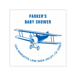 Airplane Baby Shower Self-inking Stamp