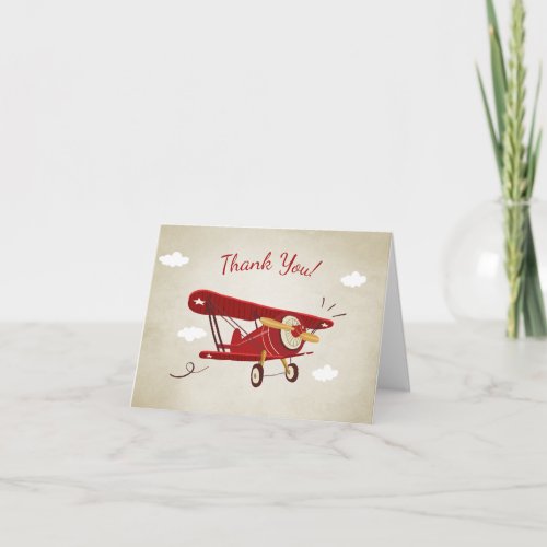 Airplane Baby shower Thank you card Adventure