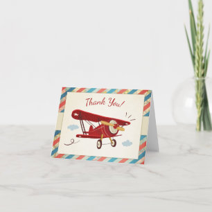 Airplane Baby shower Thank you card Adventure Map