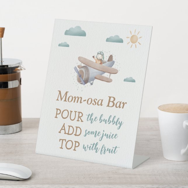 Airplane Baby Shower Traveler Pedestal Sign (In SItu)