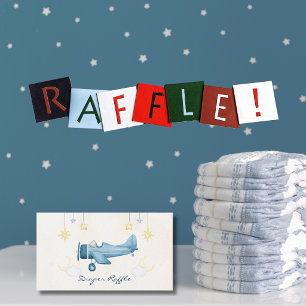 Airplane Baby Shower Whimsical Boy Baby Welcome Enclosure Card