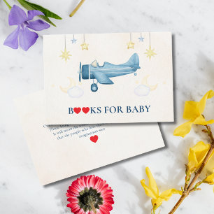 Airplane Baby Shower Whimsical Boy Baby Welcome Enclosure Card