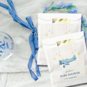 Airplane Baby Shower Whimsical Boy Baby Welcome  Favor Bag