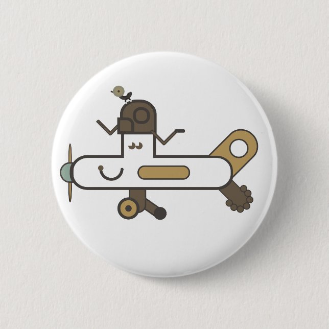 Airplane Badge Pinback Button (Front)
