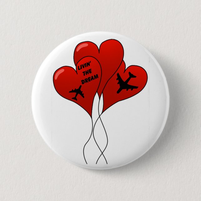 Airplane Balloons Pinback Button (Front)