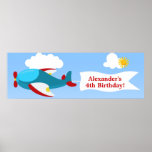 Airplane Banner Boy Birthday Banner Poster at Zazzle