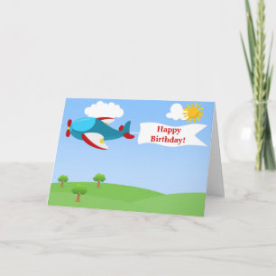 Airplane Banner Boy Greeting Card