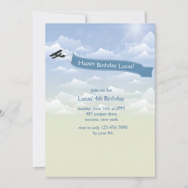 Airplane Banner Invitation (Front)