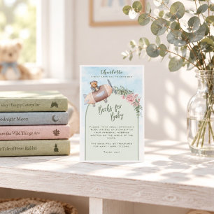Airplane Bear Pilot Baby Shower Books for Baby Enclosure Card