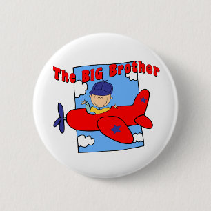 Airplane Big Brother Pilot Pinback Button