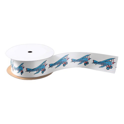 Airplane Biplane 15 Inches Satin Ribbon