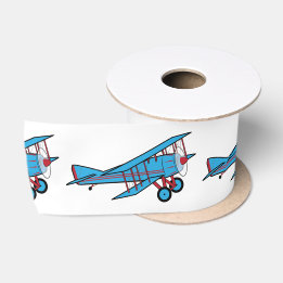 Airplane: Biplane 3 Inches Satin Ribbon
