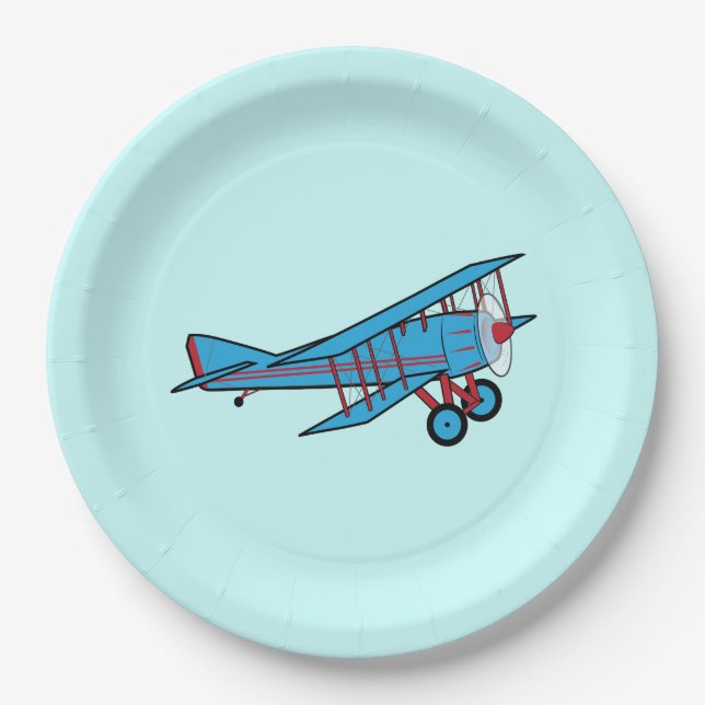 Airplane: Biplane Paper Plates (Front)