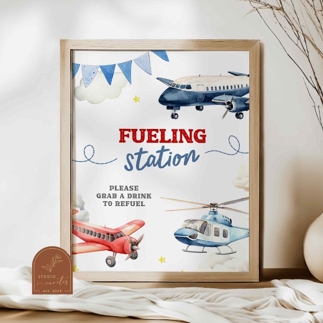 Airplane Birthday Fueling Station Custom Sign (Creator Uploaded)